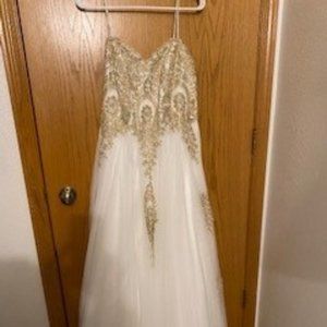 Long White Prom/Quinceanera Dress - Size 14